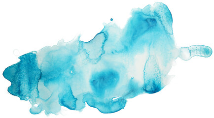 Blue Watercolor Stain Background. Stain Isolated on White.
