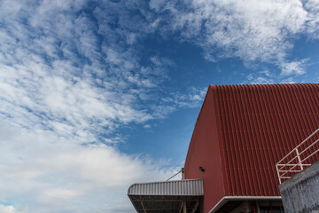 Red roof of the factory
