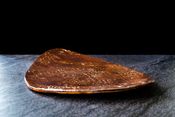 Handmade Ceramic Plates and Trays. Handcrafted with Traditional Ottoman Pattern on Dark Surface and Backround / Handicraft.
