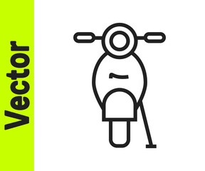 Black line Scooter icon isolated on white background. Vector.