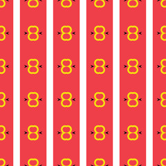 Vector seamless pattern texture background with geometric shapes, colored in red, yellow, white, black colors.