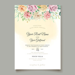 watercolor floral invitation card 