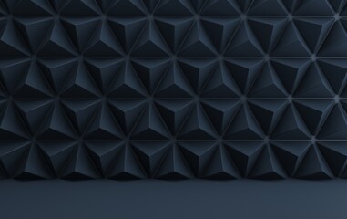 Background with triangular geometric shapes, pyramids in dark shades with gold accents