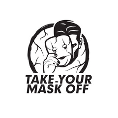 Open your mask logo design template
