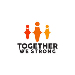 Together we strong logo community design template