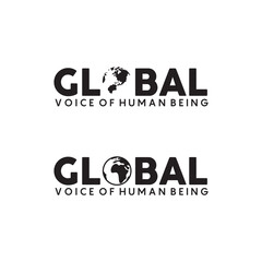 Global text logo design template