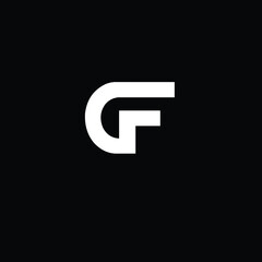 Creative Professional Trendy and Minimal Letter GF Logo Design in Black and White Color, Initial Based Alphabet Icon Logo in Editable Vector Format