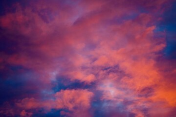 pink and blue sky with clouds for backgrounds