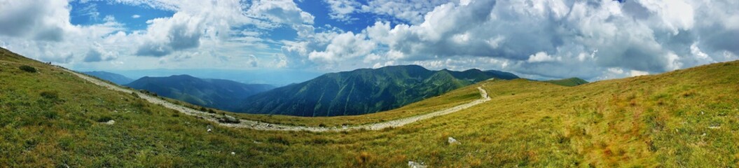 Naklejka premium Colorful panorama of the Slovak National Park Low Tatras