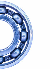 Bearings half on white background.