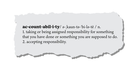Accountability Definition on a Torn Piece of Paper