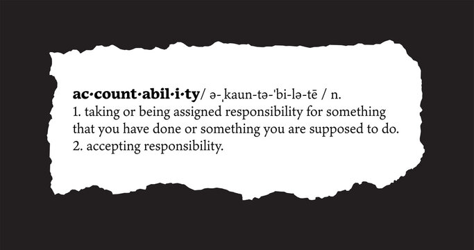 Accountability Definition on a Torn Piece of Paper