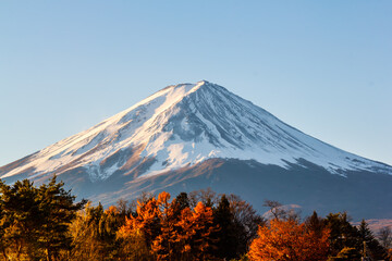Fuji Volcano in Japan's winter season