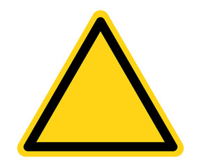 Warning sign with black and yellow border Triangle frame for text or vector pictures