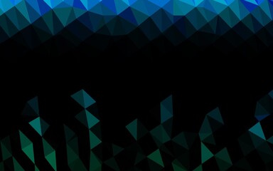 Fototapeta premium Light Blue, Green vector shining triangular template.
