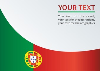 Flag of Portugal, vector template for awards, official document with a flag and a symbol of the Portuguese Republic