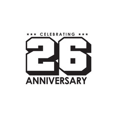 Obraz premium 26th year celebrating anniversary logo design