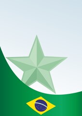 Flag of Brazil, template for the award, an official document with a flag and a symbol of the Republic of Brazil