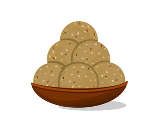 Gond laddu Indian Sweets or Mithai Food Vector