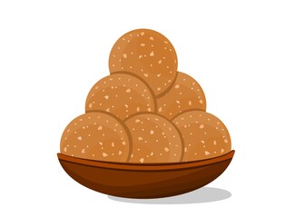 Gond laddu Indian Sweets or Mithai Food Vector