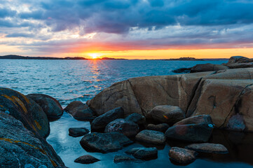 Sunset at the coast, Sweden.