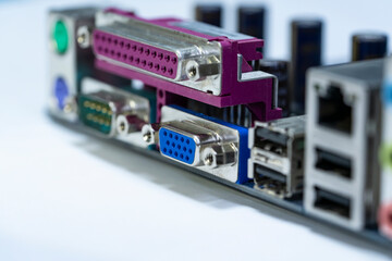 close up of a computer motherboard