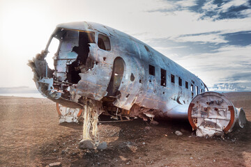 the dc 3 wreck at Sólheimasandur beach on iceland