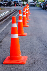 Traffic orange cone, alert, beware