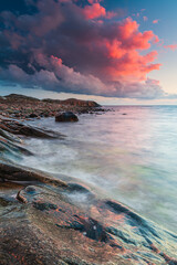 Fototapeta na wymiar Sunset at the coast, Sweden