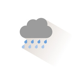 Heavy rain and cloud. Isolated color icon. Weather vector illustration