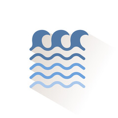 High waves on the sea. Isolated color icon. Weather vector illustration