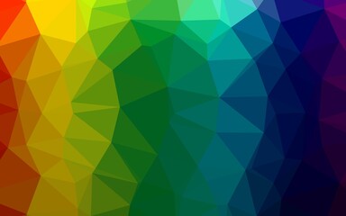 Fototapeta premium Light Multicolor, Rainbow vector shining triangular template.