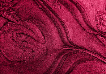 Beautiful stains of liquid nail polish,fluid art technique.Pink monochrome marble background.Liquid...