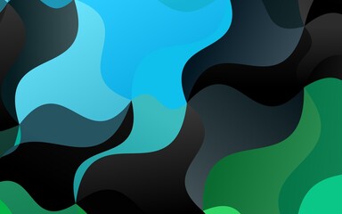 Light BLUE vector background with liquid shapes.