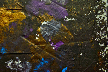 Incredibly beautiful drawing with a yellow tint. Artistic design. The artist uses bright colors to create, with the addition of gold.