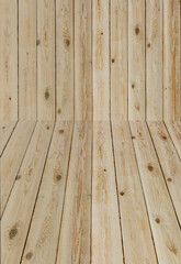 Fototapeta premium Brown wood plank wall texture background