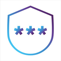 security shield icon. shield with password symbol. Concept of password security gradient style outline Vector illustration, vector icon concept.