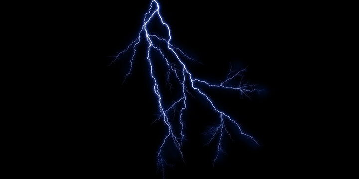 Glowing Thunder Stock Image In Black Background