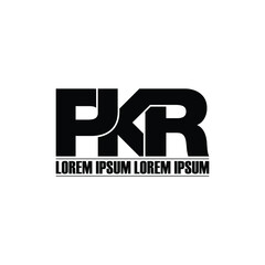 PKR letter monogram logo design vector