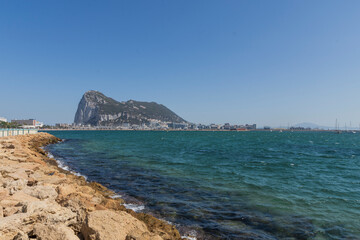 Fototapeta na wymiar The rock of Gibraltar and its coast