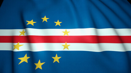 Waving realistic Cape Verde flag background. 3d illustration