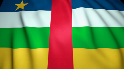 Waving realistic Central African Republic flag background. 3d illustration