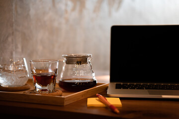 Hot coffee in the morning before work