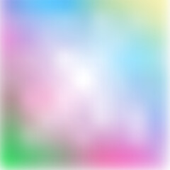 Abstract art watercolor blurred background in delicate blue, pink, yellow, green, white shades. Vector graphics.