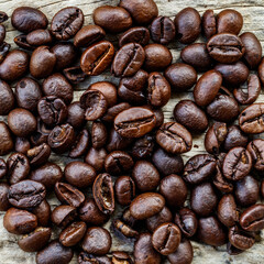 Surface of fresh coffee beans stock photos and images