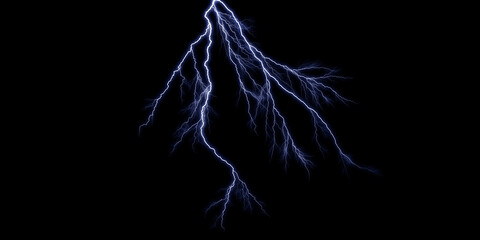 Glowing Thunder Stock Image In Black Background