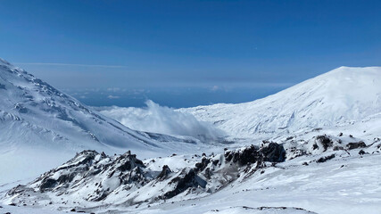 Fascinating aerial view in the mountains at an altitude of 3900 meters.