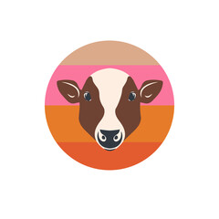 cow head icon for social media and web design. Vector