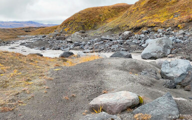 Rivers, mountains, hills and plains. Amazing nature of Kamchatka.