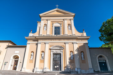 Fototapeta na wymiar San Valentino church and its architectural details